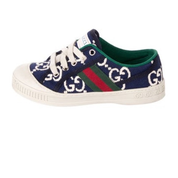 Boys Gucci canvas low top Sneaker navy Blue - Picture 2 of 3
